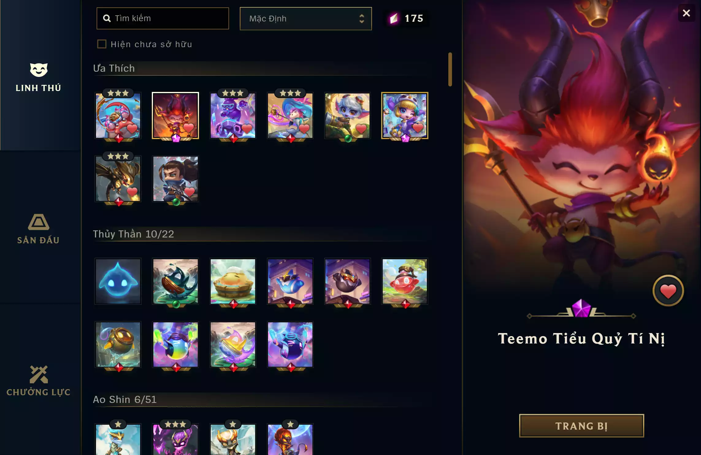 Ảnh 🔰 PET TÍM ➡️ TEEMO TIỂU QUỶ TÍ NỊ ➡️ TRISTANA PHÁO THỦ PENGU TÍ NỊ 🔰 SÀN - SÂN ĐẤU GIẢI ĐẤU TINH VÕ (𝗕𝗘𝗦𝗧) ➡️ TRISTANA TÍ NỊ ➡️ YASO TÍ NỊ 🔰 TRANG PHỤC - 143 SKIN 🌠 LEBLANC HUYỀN THOẠI TRỖI DẬY 🌠 3 SKIN HÀNG HIỆU VIP FULL KHUNG 🍁 ĐỒNG 2 ️🍁 CÓ THẺ ĐỔI TÊN INGAME